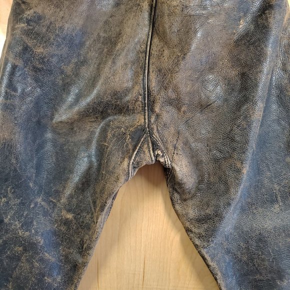 Vintage Distressed Leather Moto Riding Pants - Picture 14 of 16